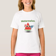 Schattig Watermeloen Zomer Strand Karakter Kunst