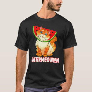 Schattig Watermeowlon Watermeloen Kat Meloen Zomer T-shirt