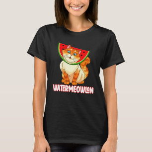 Schattig Watermeowlon Watermeloen Kat Meloen Zomer T-shirt