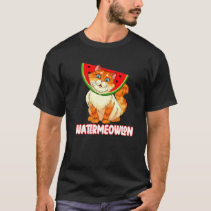 Schattig Watermeowlon Watermeloen Kat Meloen Zomer T-shirt