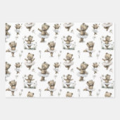 Schattig waterverf ballerina beer ontwerp in tutus inpakpapier vel (Voorkant 3)