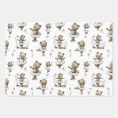 Schattig waterverf ballerina beer ontwerp in tutus inpakpapier vel (Voorkant)