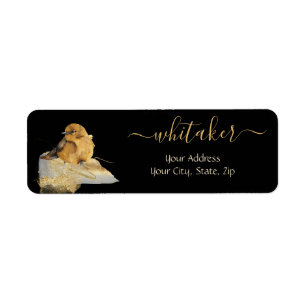 Schattig Waterverf Bird Return-adres Etiket