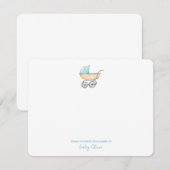 Schattig Waterverf blauw kinderwagen flat dank u Bedankkaart (Voorkant / Achterkant)