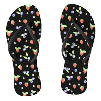 Schattig waterverf blauwe bes aardbei patroon teenslippers