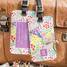 Schattig waterverf bloeiend lentemonogram