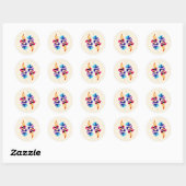 Schattig waterverf bloemendesign ronde sticker (Vel)