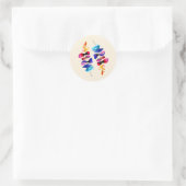 Schattig waterverf bloemendesign ronde sticker (Tas)