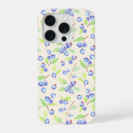Schattig waterverf bosbes botanisch patroon iPhone 15 pro case