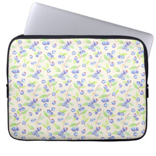 Schattig waterverf bosbes botanisch patroon laptop sleeve