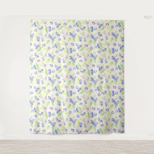 Schattig waterverf bosbes botanisch patroon wandkleed