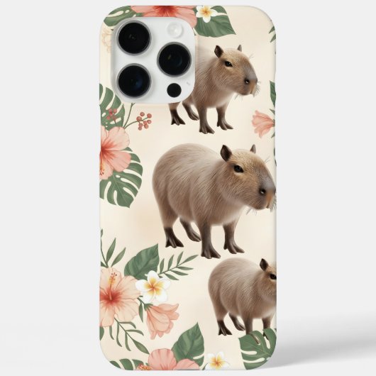 Schattig Waterverf Capybara Naadloos Patroon Case-Mate iPhone Case (Achterkant)