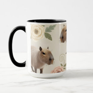 Schattig Waterverf Capybara Naadloos Patroon Mok