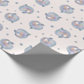 Schattig Waterverf Dolfijn en Sterren Naadloos Pat Cadeaupapier (Hoek)