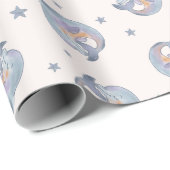 Schattig Waterverf Dolfijn en Sterren Naadloos Pat Cadeaupapier (Rol Hoek)