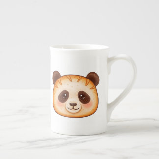 Schattig Waterverf Gember Panda brood Gezicht Porselein Kop