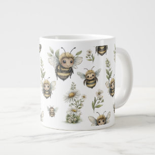 Schattig waterverf hommel ontwerp Zachte pastel Grote Koffiekop