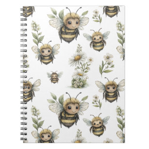 Schattig waterverf hommel ontwerp   Zachte pastel  Notitieboek