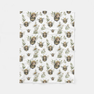 Schattig Waterverf Hommels Ontwerp   Zachte Pastel Fleece Deken