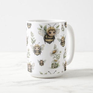 Schattig Waterverf Hommels Ontwerp   Zachte Pastel Koffiemok