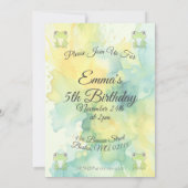 Schattig waterverf kikker meisje verjaardag kaart (Achterkant)