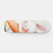 Schattig Waterverf Lente Konijn Wortel Persoonlijk Skateboard (Horizontaal)