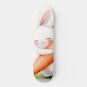 Schattig Waterverf Lente Konijn Wortel Persoonlijk Skateboard (Voorkant)