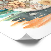 Schattig Waterverf meisje met besties Poster (Hoek)