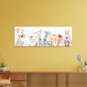  schattig waterverf Oerwoud Safari Baby Dieren Canvas Afdruk (Insitu (Woonkamer))