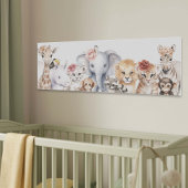 schattig waterverf Oerwoud Safari Baby Dieren Canvas Afdruk