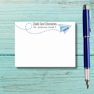 Schattig waterverf Papier Vliegtuig met Notitie, o Post-it® Notes