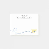 Schattig waterverf Papier Vliegtuig met Notitie, o Post-it® Notes (Voorkant)