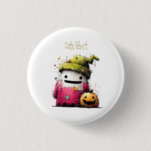 Schattig Waterverf Patchwork Geest Halloween Ronde Button 3,2 Cm (Voorkant)