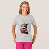 Schattig Waterverf Patchwork Geest Halloween T-shirt (Voorkant volledig)