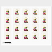 Schattig Waterverf Patchwork Geest Halloween Vierkante Sticker (Vel)