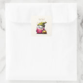 Schattig Waterverf Patchwork Geest Halloween Vierkante Sticker (Tas)
