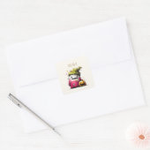 Schattig Waterverf Patchwork Geest Halloween Vierkante Sticker (Envelop)