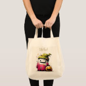 Schattig Waterverf Patchwork Spook Halloween Tote Bag (Voorkant (product))