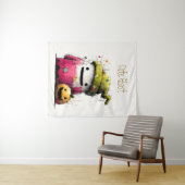 Schattig Waterverf Patchwork Spook Halloween Wandkleed (In Situ (horizontaal))