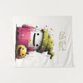 Schattig Waterverf Patchwork Spook Halloween Wandkleed (Voorkant (horizontaal))