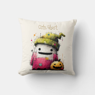 Schattig Waterverf Patchwork Spookhuis Kussen