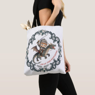 Schattig Waterverf Ridder Draak Kasteel Jongens Ko Tote Bag