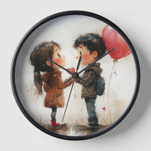 Schattig Waterverf Stel Hart Ballon Romantische Li