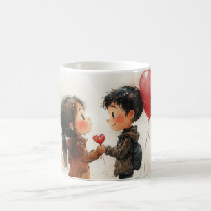 Schattig Waterverf Stel Hart Ballon Romantische Li Koffiemok