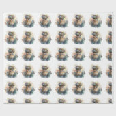 Schattig Waterverf Uil Wrapping Papier (Vlak)