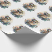 Schattig Waterverf Uil Wrapping Papier (Hoek)