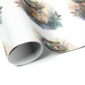 Schattig Waterverf Uil Wrapping Papier (Rol Hoek)