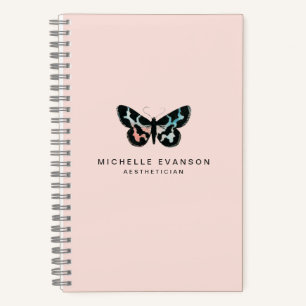 Schattig Waterverf Vlinder Logo Blozend Roze Notitieboek