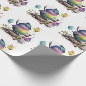 Schattig Waterverf vogelwikkelpapier Cadeaupapier (Hoek)
