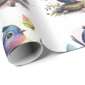 Schattig Waterverf vogelwikkelpapier Cadeaupapier (Rol Hoek)